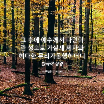 Picture 05 - 누가복음 7:11 KOR - 그 후에 예수께서 나인이란 성으로 - Bible Verse Picture