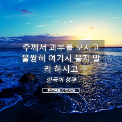 Picture 05 - 누가복음 7:13 KOR - 주께서 과부를 보시고 불쌍히 여기사 - Bible Verse Picture