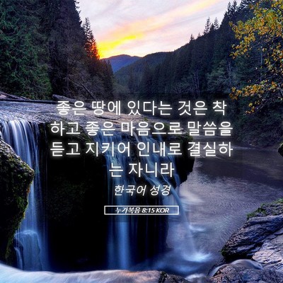 Picture 05 - 누가복음 8:15 KOR - 좋은 땅에 있다는 것은 착하고 좋은 - Bible Verse Picture