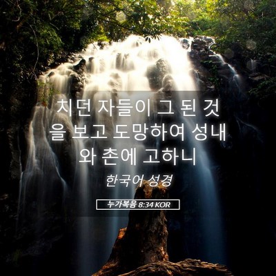 Picture 05 - 누가복음 8:34 KOR - 치던 자들이 그 된 것을 보고 - Bible Verse Picture