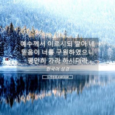 Picture 05 - 누가복음 8:48 KOR - 예수께서 이르시되 딸아 네 믿음이 - Bible Verse Picture