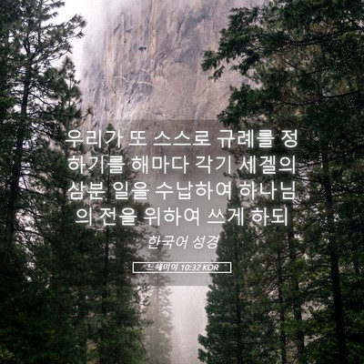 Picture 05 - 느헤미야 10:32 KOR - 우리가 또 스스로 규례를 정하기를 - Bible Verse Picture