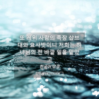Picture 05 - 느헤미야 11:16 KOR - 또 레위 사람의 족장 삽브대와 - Bible Verse Picture