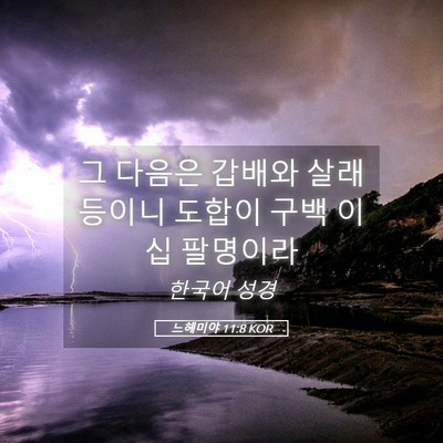 Picture 05 - 느헤미야 11:8 KOR - 그 다음은 갑배와 살래 등이니 - Bible Verse Picture