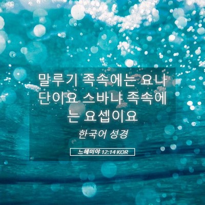 Picture 05 - 느헤미야 12:14 KOR - 말루기 족속에는 요나단이요 스바냐 - Bible Verse Picture