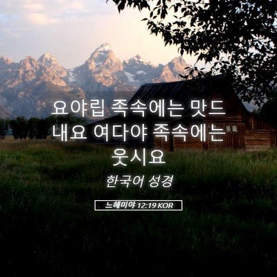 Picture 05 - 느헤미야 12:19 KOR - 요야립 족속에는 맛드내요 여다야 - Bible Verse Picture