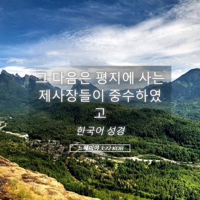 Picture 05 - 느헤미야 3:22 KOR - 그 다음은 평지에 사는 제사장들이 - Bible Verse Picture