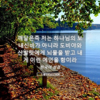 Picture 05 - 느헤미야 6:12 KOR - 깨달은즉 저는 하나님의 보내신바가 - Bible Verse Picture