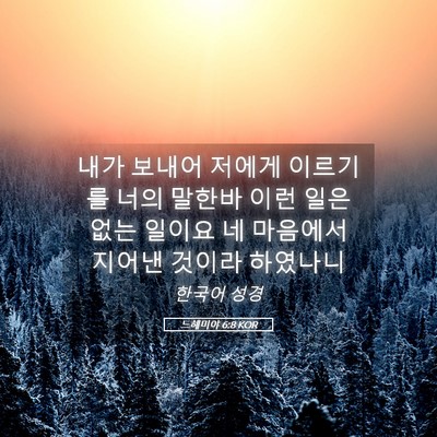 Picture 05 - 느헤미야 6:8 KOR - 내가 보내어 저에게 이르기를 너의 - Bible Verse Picture
