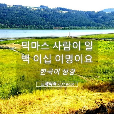 Picture 05 - 느헤미야 7:31 KOR - 믹마스 사람이 일백 이십 - Bible Verse Picture