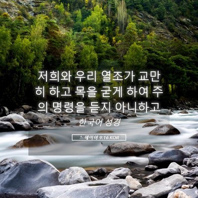 Picture 05 - 느헤미야 9:16 KOR - 저희와 우리 열조가 교만히 하고 - Bible Verse Picture