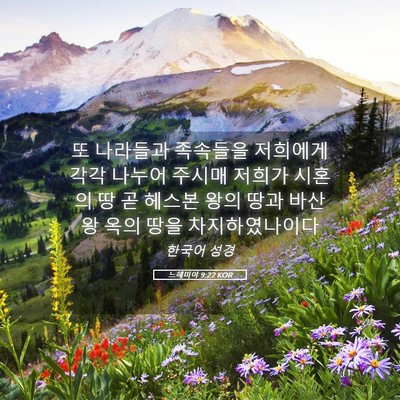 Picture 05 - 느헤미야 9:22 KOR - 또 나라들과 족속들을 저희에게 각각 - Bible Verse Picture
