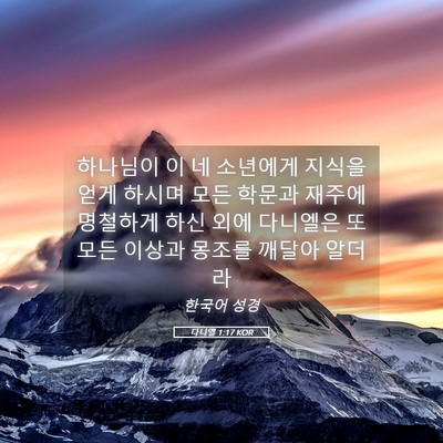 Picture 05 - 다니엘 1:17 KOR - 하나님이 이 네 소년에게 지식을 - Bible Verse Picture