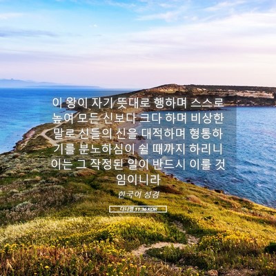 Picture 05 - 다니엘 11:36 KOR - 이 왕이 자기 뜻대로 행하며 스스로 - Bible Verse Picture