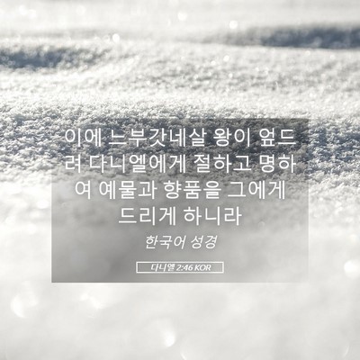 Picture 05 - 다니엘 2:46 KOR - 이에 느부갓네살 왕이 엎드려 - Bible Verse Picture