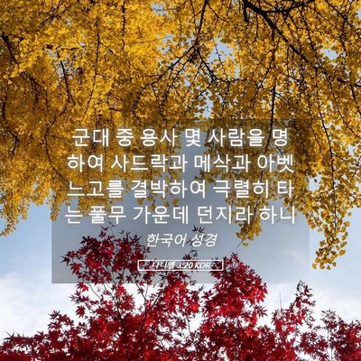 Picture 05 - 다니엘 3:20 KOR - 군대 중 용사 몇 사람을 명하여 - Bible Verse Picture