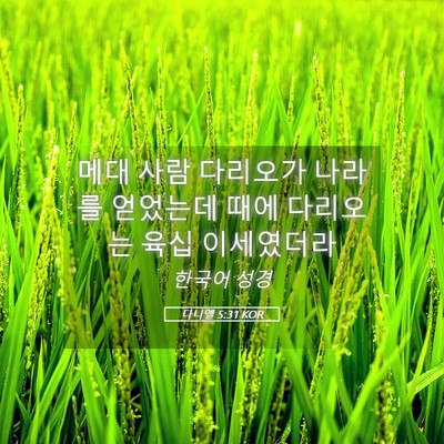 Picture 05 - 다니엘 5:31 KOR - 메대 사람 다리오가 나라를 얻었는데 - Bible Verse Picture