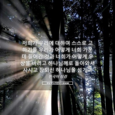 Picture 05 - 데살로니가전서 1:9 KOR - 저희가 우리에 대하여 스스로 - Bible Verse Picture