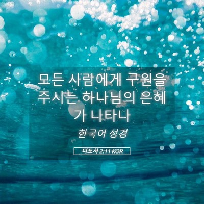 Picture 05 - 디도서 2:11 KOR - 모든 사람에게 구원을 주시는 - Bible Verse Picture