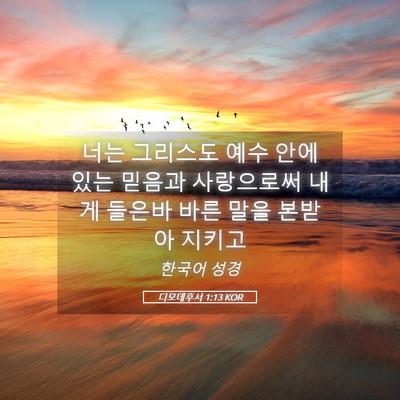 Picture 05 - 디모데후서 1:13 KOR - 너는 그리스도 예수 안에 있는 - Bible Verse Picture