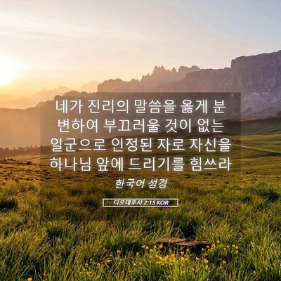 Picture 05 - 디모데후서 2:15 KOR - 네가 진리의 말씀을 옳게 분변하여 - Bible Verse Picture