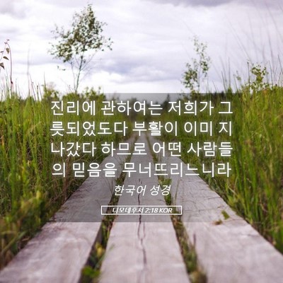 Picture 05 - 디모데후서 2:18 KOR - 진리에 관하여는 저희가 - Bible Verse Picture