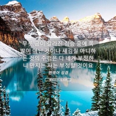 Picture 05 - 레위기 11:26 KOR - 무릇 굽이 갈라진 짐승 중에 쪽발이 - Bible Verse Picture