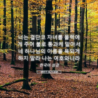 Picture 05 - 레위기 18:21 KOR - 너는 결단코 자녀를 몰렉에게 주어 - Bible Verse Picture