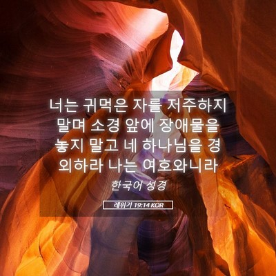 Picture 05 - 레위기 19:14 KOR - 너는 귀먹은 자를 저주하지 말며 - Bible Verse Picture