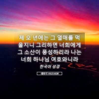 Picture 05 - 레위기 19:25 KOR - 제 오 년에는 그 열매를 먹을지니 - Bible Verse Picture