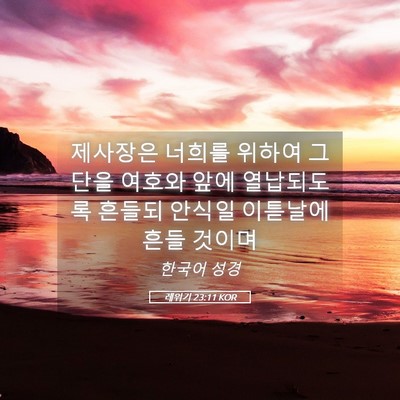 Picture 05 - 레위기 23:11 KOR - 제사장은 너희를 위하여 그 단을 - Bible Verse Picture