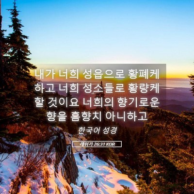 Picture 05 - 레위기 26:31 KOR - 내가 너희 성읍으로 황폐케 하고 - Bible Verse Picture