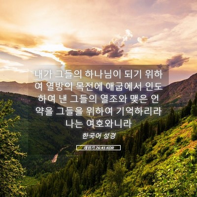 Picture 05 - 레위기 26:45 KOR - 내가 그들의 하나님이 되기 위하여 - Bible Verse Picture