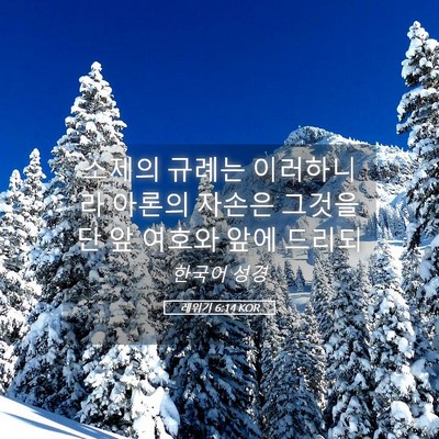 Picture 05 - 레위기 6:14 KOR - 소제의 규례는 이러하니라 아론의 - Bible Verse Picture