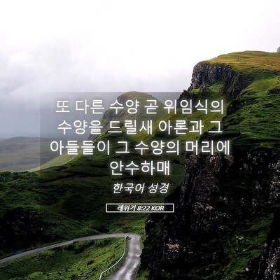 Picture 05 - 레위기 8:22 KOR - 또 다른 수양 곧 위임식의 수양을 - Bible Verse Picture