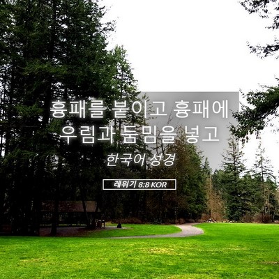 Picture 05 - 레위기 8:8 KOR - 흉패를 붙이고 흉패에 우림과 둠밈을 - Bible Verse Picture