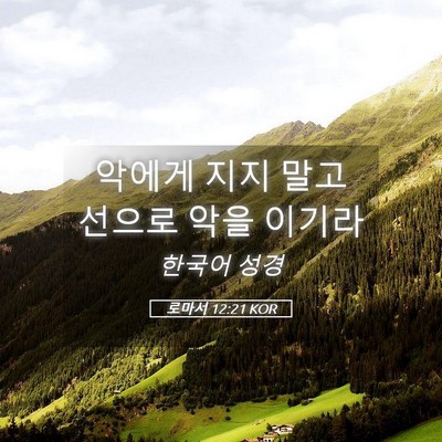 Picture 05 - 로마서 12:21 KOR - 악에게 지지 말고 선으로 악을 - Bible Verse Picture
