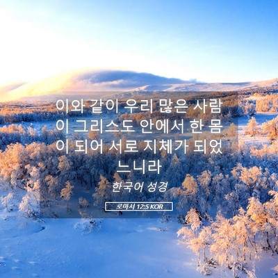 Picture 05 - 로마서 12:5 KOR - 이와 같이 우리 많은 사람이 - Bible Verse Picture