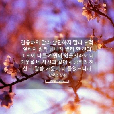 Picture 05 - 로마서 13:9 KOR - 간음하지 말라 살인하지 말라 - Bible Verse Picture