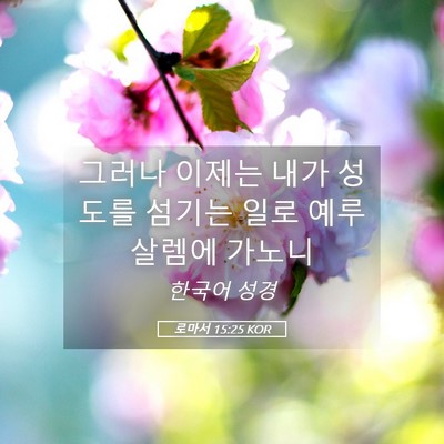 Picture 05 - 로마서 15:25 KOR - 그러나 이제는 내가 성도를 섬기는 - Bible Verse Picture