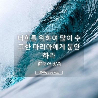 Picture 05 - 로마서 16:6 KOR - 너희를 위하여 많이 수고한 - Bible Verse Picture