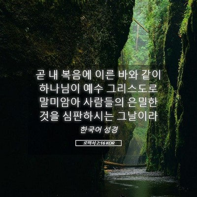 Picture 05 - 로마서 2:16 KOR - 곧 내 복음에 이른 바와 같이 - Bible Verse Picture