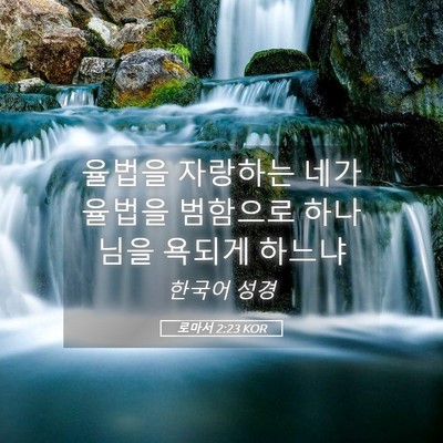 Picture 05 - 로마서 2:23 KOR - 율법을 자랑하는 네가 율법을 - Bible Verse Picture