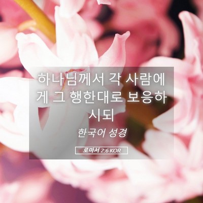 Picture 05 - 로마서 2:6 KOR - 하나님께서 각 사람에게 그 행한대로 - Bible Verse Picture