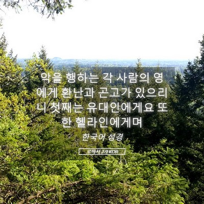 Picture 05 - 로마서 2:9 KOR - 악을 행하는 각 사람의 영에게 - Bible Verse Picture