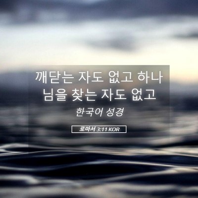 Picture 05 - 로마서 3:11 KOR - 깨닫는 자도 없고 하나님을 찾는 - Bible Verse Picture