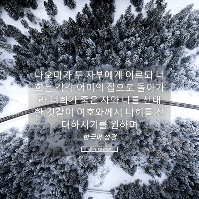 Picture 05 - 룻기 1:8 KOR - 나오미가 두 자부에게 이르되 너희는 - Bible Verse Picture