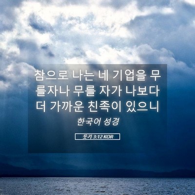 Picture 05 - 룻기 3:12 KOR - 참으로 나는 네 기업을 무를자나 - Bible Verse Picture