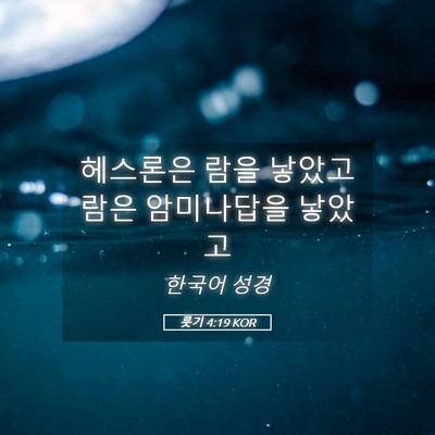 Picture 05 - 룻기 4:19 KOR - 헤스론은 람을 낳았고 람은 - Bible Verse Picture
