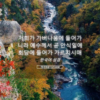 Picture 05 - 마가복음 1:21 KOR - 저희가 가버나움에 들어가니라 - Bible Verse Picture